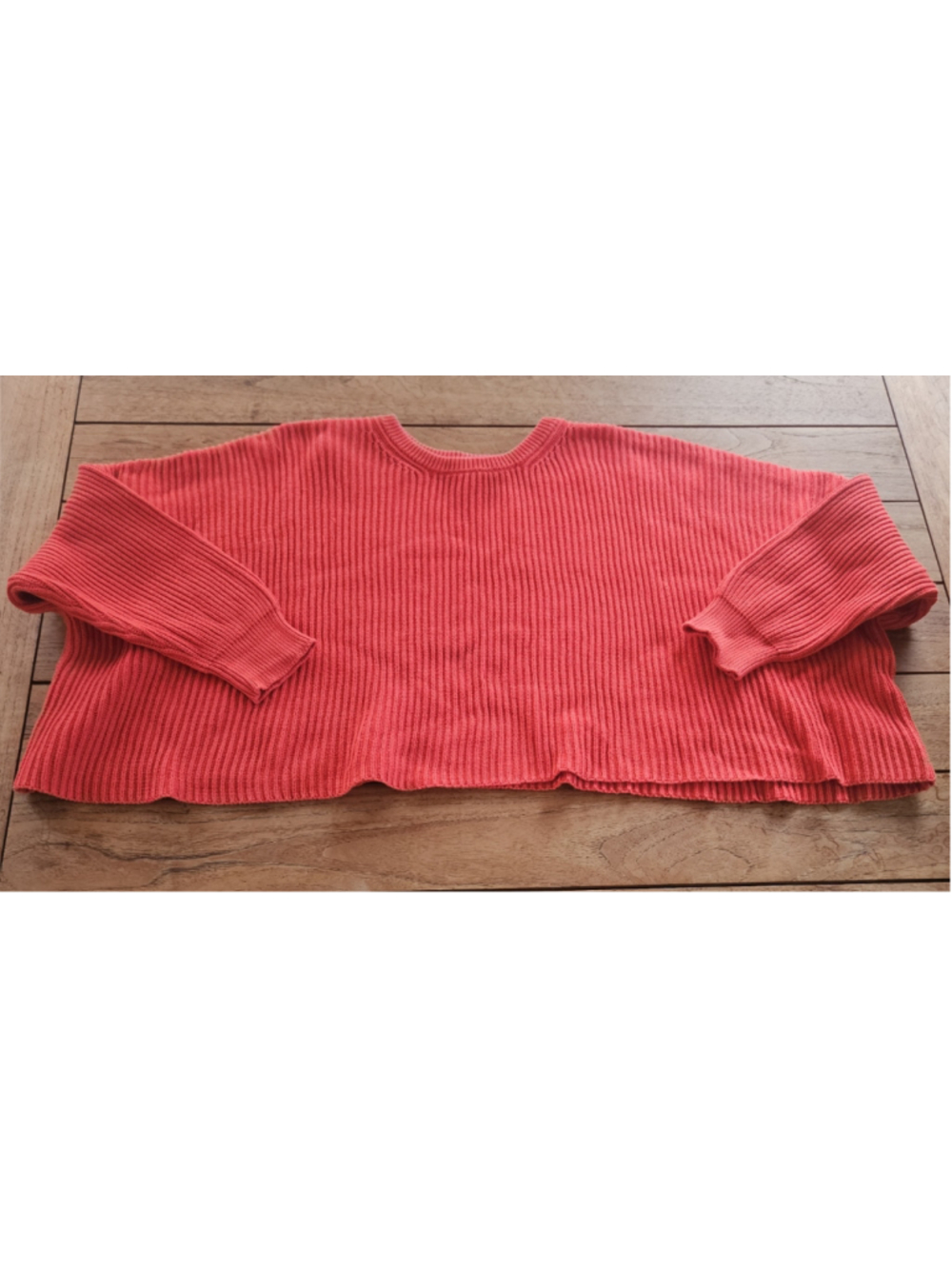 Free People To The Sky Pullover Ribbed Knit Sweater Red Size L